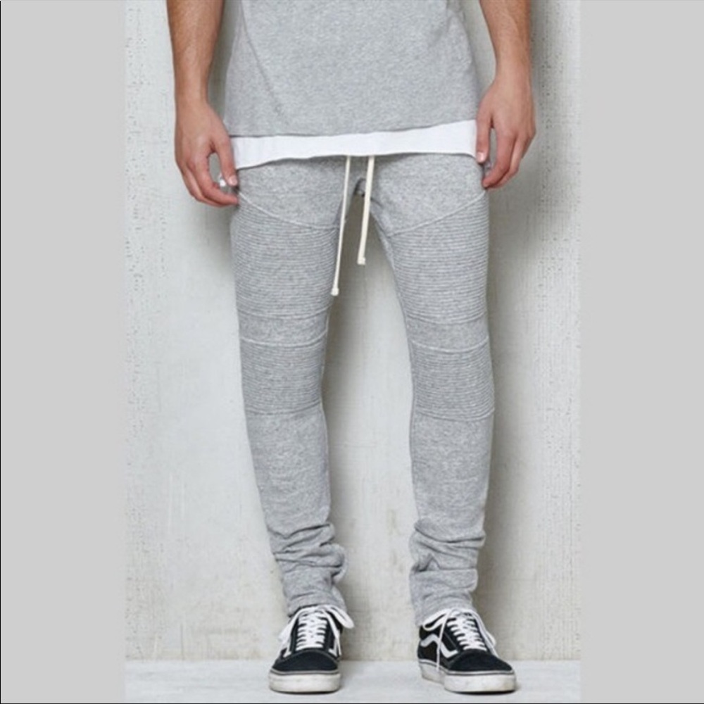 PacSun Gray Moto Detail Joggers, Size M